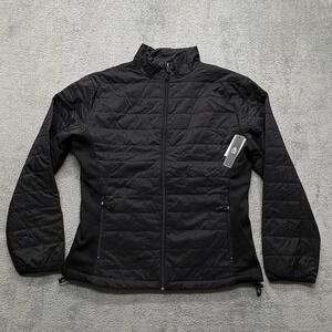 Burnside Jacket Womens XL Black Quilted Full Zip Lightweight Outdoor‎ Puffer New